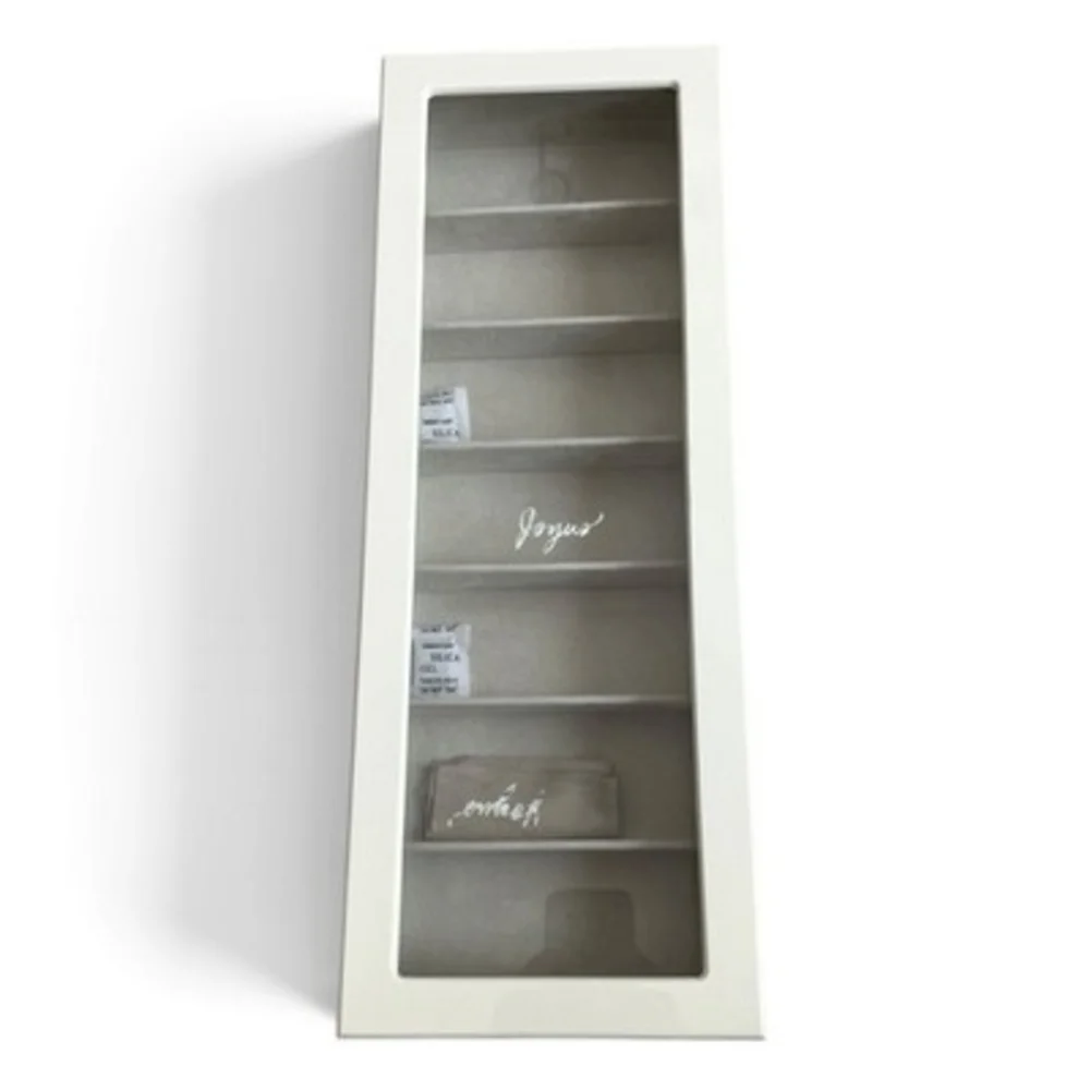 White Wood Sunglasses Display Case 7-Compartment 7x19x3